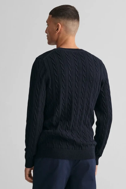 Чоловічий темно-синій джемпер COTTON CABLE C-NECK Gant XXL 8050601 - изображение 3