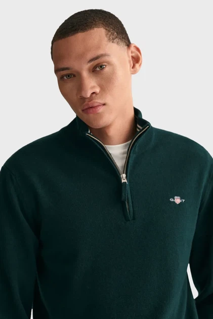 Чоловіча зелена вовняна кофта SUPERFINE Gant XXL 87213 - Фото 4 Чоловіча зелена вовняна кофта SUPERFINE Gant XXL 87213 - изображение 4