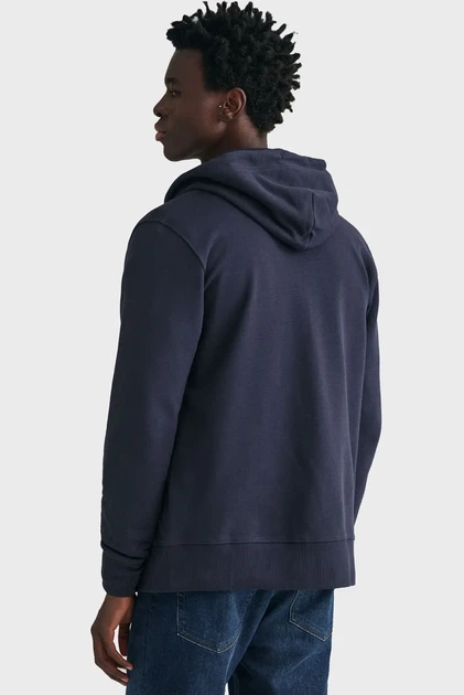 Чоловіче темно-синє худі REG SHIELD FULL ZIP Gant XL 2007059 - Фото 3 Чоловіче темно-синє худі REG SHIELD FULL ZIP Gant XL 2007059 - изображение 3