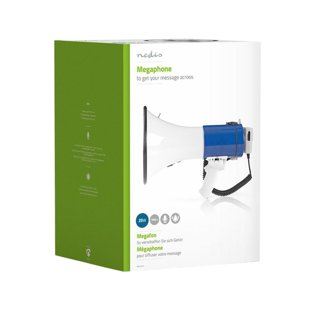 Megafon Nedis 1500 m 135 dB Niebiesko - Biały (8717534026292) - obraz 4