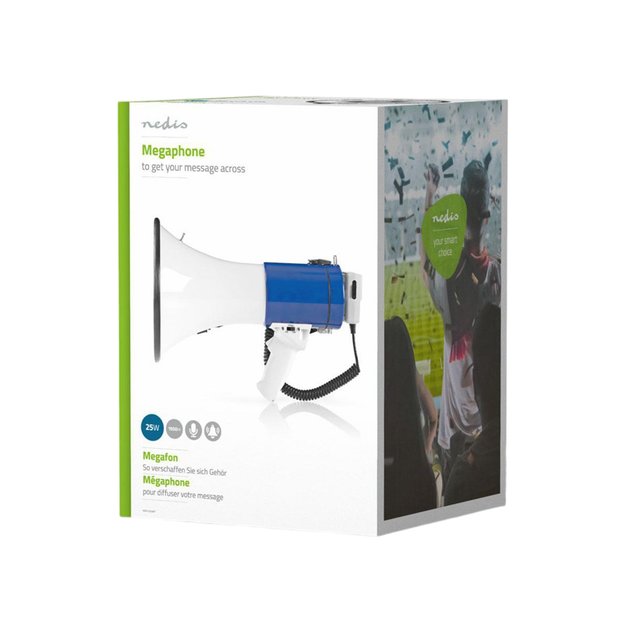 Megafon Nedis 1500 m 135 dB Niebiesko - Biały (8717534026292) - obraz 7