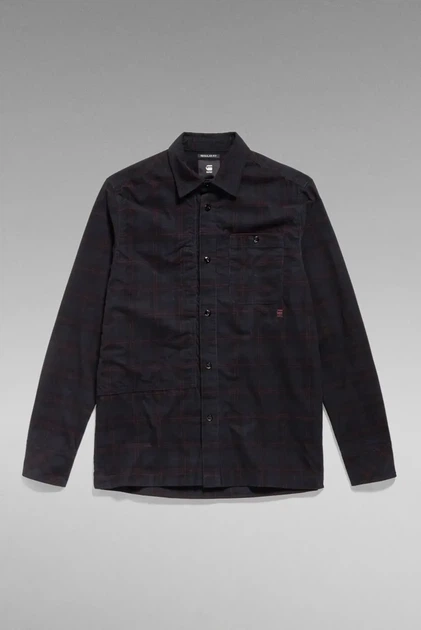 Чоловіча чорна вельветова картата сорочка Workwear Panel G-Star RAW S D23560,D413 - зображення 4
