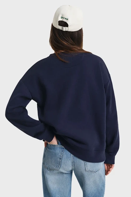 Жіночий темно-синій світшот SHIELD C-NECK Gant S 4201414 - зображення 3