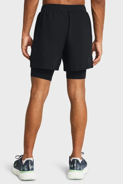 Чоловічі чорні шорти UA LAUNCH 5'' 2-IN-1 SHORT Under Armour XXL 1382640-001 - Фото 3 Чоловічі чорні шорти UA LAUNCH 5'' 2-IN-1 SHORT Under Armour XXL 1382640-001 - изображение 3