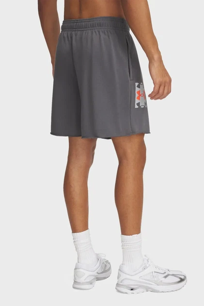 Чоловічі сірі шорти UA Rival TerryLogo8inShort Under Armour MD 1390147-025 - изображение 3