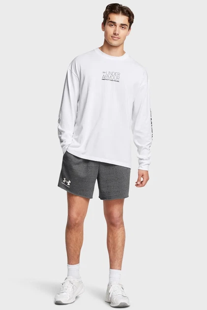 Чоловічі темно-сірі шорти UA Rival Terry 6in Short Under Armour S 1382427-025 - Фото 2 Чоловічі темно-сірі шорти UA Rival Terry 6in Short Under Armour S 1382427-025 - изображение 2