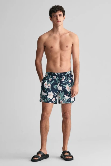 Чоловічі темно-сині плавальні шорти з візерунком OLEANDER PRINT SWIM SHORTS Gant L 922416006 - зображення 3