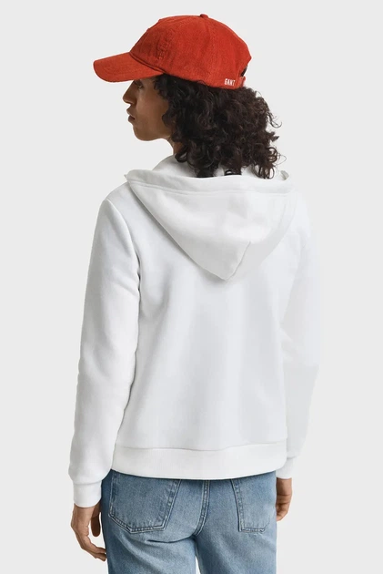 Жіноче біле худі REG TONAL SHIELD ZIP Gant S 4202588 - зображення 3
