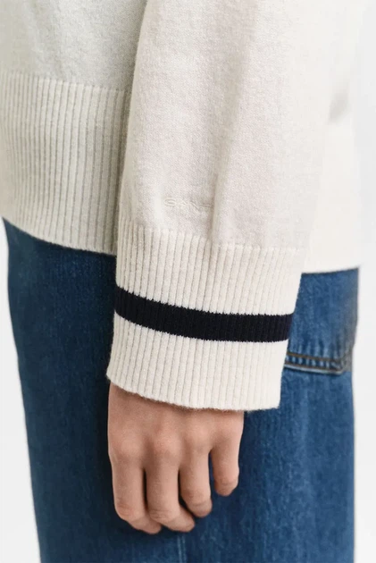 Жіночий білий вовняний пуловер SUPERFINE LAMBSWOOL CONT V-NECK Gant XS 4805265 - Фото 5 Жіночий білий вовняний пуловер SUPERFINE LAMBSWOOL CONT V-NECK Gant XS 4805265 - изображение 5