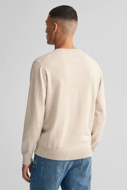 Чоловічий бежевий джемпер CLASSIC COTTON C-NECK Gant XXL 8030561 - изображение 3