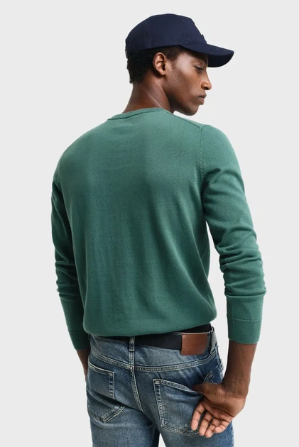 Чоловічий зелений джемпер CLASSIC COTTON C-NECK Gant L 8030561 - изображение 3