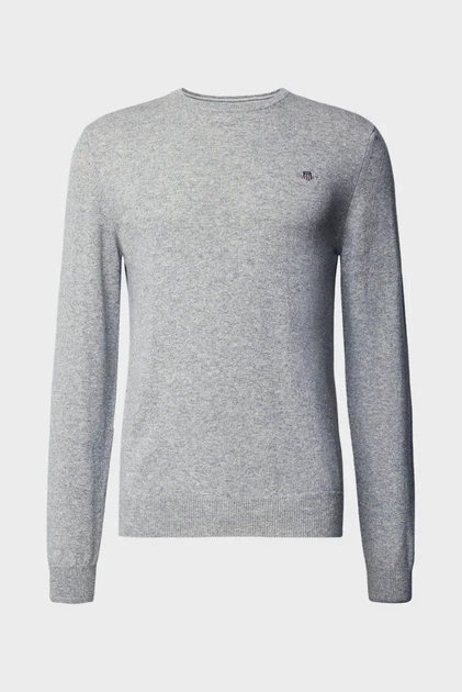 Чоловічий сірий вовняний джемпер SUPERFINE LAMBSWOOL C-NECK Gant L 87211 - Фото 5 Чоловічий сірий вовняний джемпер SUPERFINE LAMBSWOOL C-NECK Gant L 87211 - изображение 5