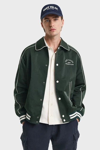 Чоловіча темно-зелена куртка SPORT CLUB VARSITY Gant XL 7006530 - зображення 6