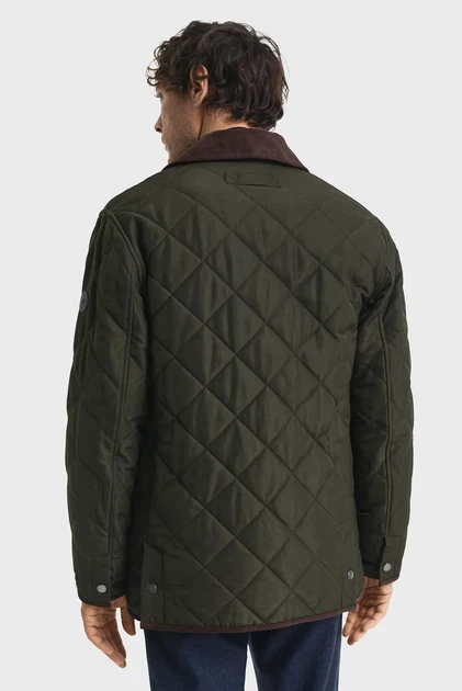 Чоловіча темно-зелена куртка QUILTED FLEECE Gant XL 7006545 - Фото 3 Чоловіча темно-зелена куртка QUILTED FLEECE Gant XL 7006545 - изображение 3
