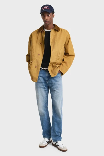 Чоловічий чорний вовняний джемпер SUPERFINE LAMBSWOOL C-NECK Gant M 87211 - изображение 2