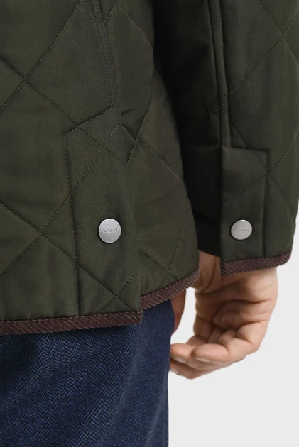 Чоловіча темно-зелена куртка QUILTED FLEECE Gant XL 7006545 - Фото 6 Чоловіча темно-зелена куртка QUILTED FLEECE Gant XL 7006545 - изображение 6