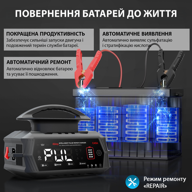 Автоматическое зарядное устройство HTRC C45A 12V 45A / 24V 18A для кислотных, гелевых GEL, AGM и LiFePO4 аккумуляторов - изображение 6