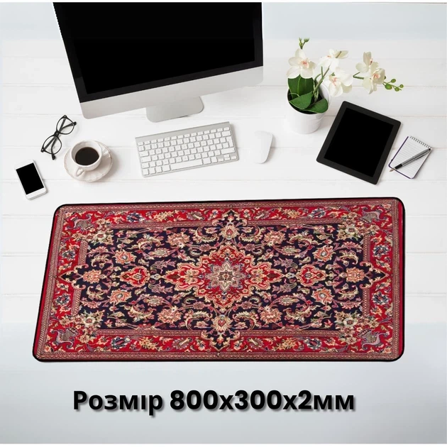 Коврик для мыши универсальный 300×800×2 мм гладкая поверхность антискользящая основа для работы и гейминга - изображение 4
