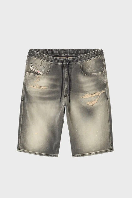 Чоловічі сірі джинсові шорти 2033 D-KROOLEY-SHORT JOGG CALZONCINI Diesel 28 A12717 068PF - зображення 4