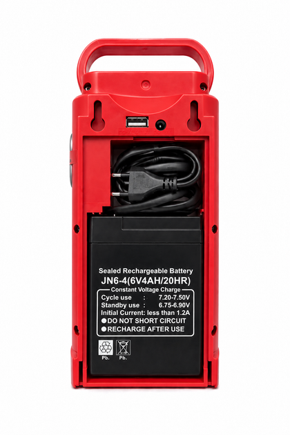 Фонарь аккумуляторный ALMINA MX-2606L 24 LED 6V 4Ah с USB-разъемом красный - изображение 3