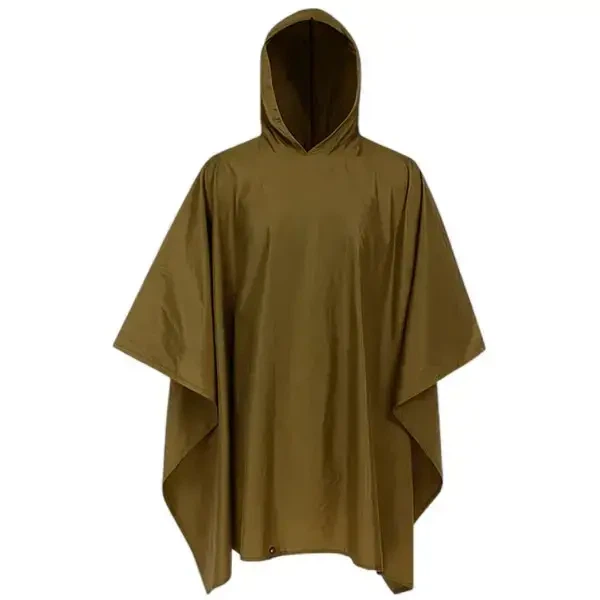 Дождевик туристический 220×140 см One Size дождевик пончо для туризма плащ для рыбалки и охоты Хаки - Фото 3 Дождевик туристический 220×140 см One Size дождевик пончо для туризма плащ для рыбалки и охоты Хаки - изображение 3