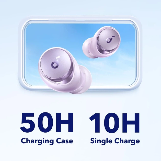 Бездротові навушники Soundcore Space A40 ANC TWS, шумопоглинання до 98%, 50 годин роботи, легкі вакуумні - зображення 4