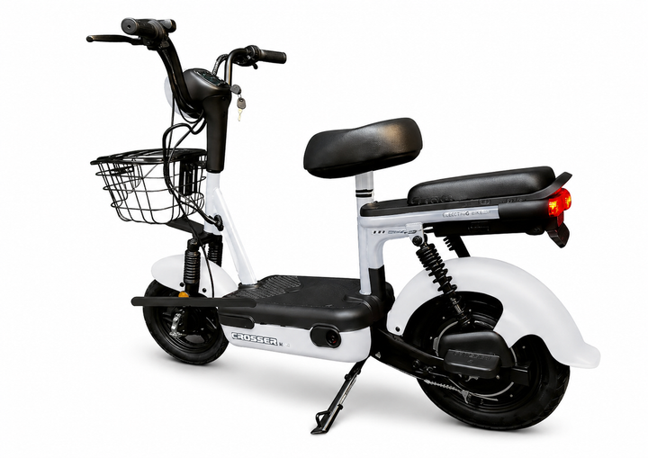 Электроскутер Crosser Mini LFP 450W 48V 15Ah, LiFePO4 аккумулятор, до 50 км пробег, электровелосипед 2 места Серый - Фото 5 Электроскутер Crosser Mini LFP 450W 48V 15Ah, LiFePO4 аккумулятор, до 50 км пробег, электровелосипед 2 места Серый - изображение 5