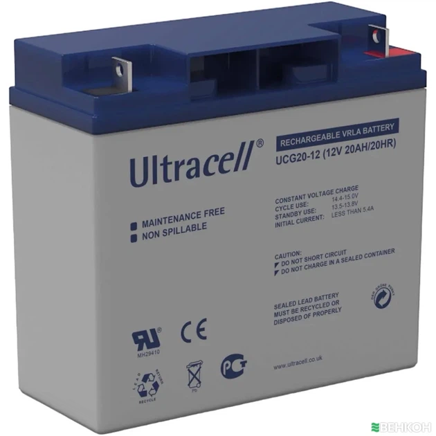 Аккумуляторная батарея Ultracell UCG20-12 GEL 12V 20Ah White (YT33156) - Фото 1 Аккумуляторная батарея Ultracell UCG20-12 GEL 12V 20Ah White (YT33156) - изображение 1