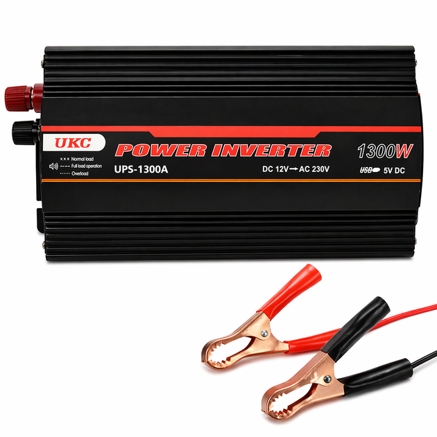 Автомобільний інвертор UKC AC/DC UPS 1300W ART 7060 перетворювач напруги 12В-220В пікова потужність 1300 Вт номінальна 600 Вт із заряджанням 15 А UPS та активним охолодженням - зображення 6