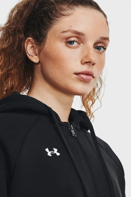 Жіноче чорне худі UA Rival Fleece FZ Hoodie Under Armour XXL 1379497-001 - Фото 4 Жіноче чорне худі UA Rival Fleece FZ Hoodie Under Armour XXL 1379497-001 - изображение 4