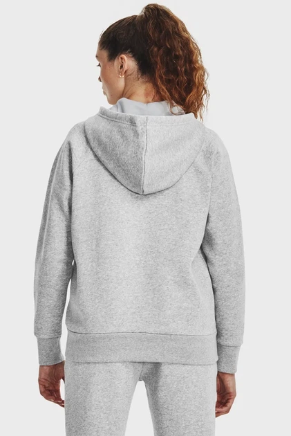 Жіноче сіре худі UA Rival Fleece FZ Hoodie Under Armour S 1379497-012 - зображення 3