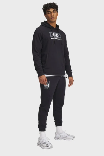 Чоловічі чорні спортивні штани UA Rival Terry Logo JoggerQ2 Under Armour S 1390144-001 - изображение 2