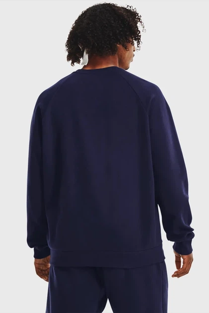 Чоловічий темно-синій світшот UA Rival Fleece Crew Under Armour L 1379755-410 - изображение 3
