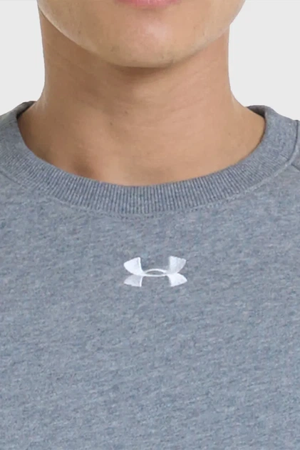 Чоловічий сірий світшот UA Rival Fleece Crew Under Armour LG 1379755-025 - изображение 4