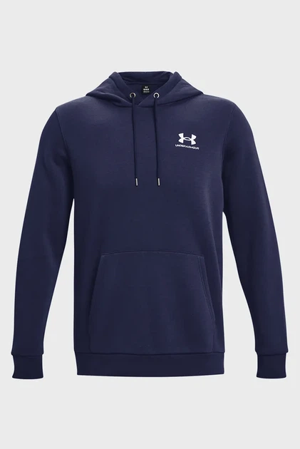 Чоловіче темно-синє худі UA Essential Fleece Hoodie-GRN Under Armour XS 1373880-410 - Фото 5 Чоловіче темно-синє худі UA Essential Fleece Hoodie-GRN Under Armour XS 1373880-410 - зображення 5