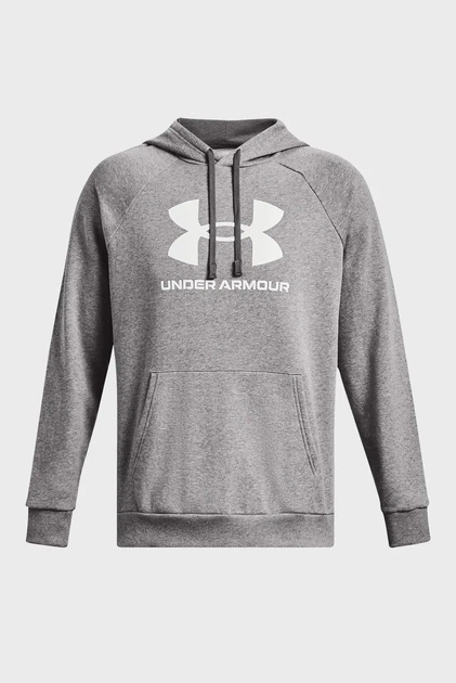 Чоловіче сіре худі UA Rival Fleece Logo HD Under Armour L 1379758-025 - изображение 5