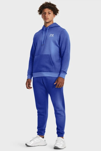 Чоловіче синє худі UA Essential Flc Novelty HD Under Armour S 1381214-400 - изображение 2