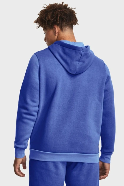 Чоловіче синє худі UA Essential Flc Novelty HD Under Armour S 1381214-400 - изображение 3