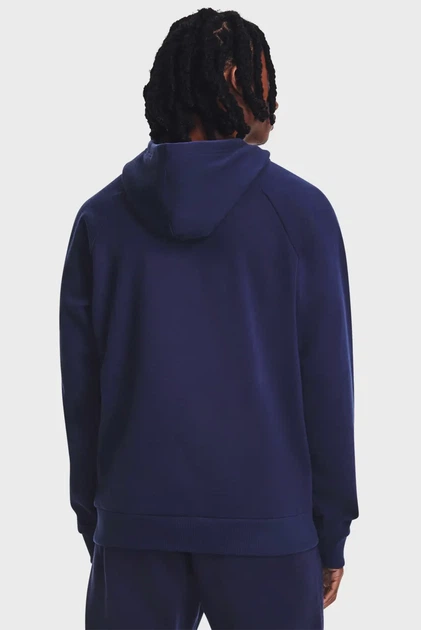 Чоловічий темно-синій худий UA Rival Fleece Hoodie Under Armour L 1379757-410 - зображення 3