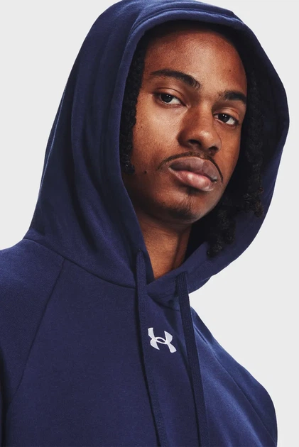 Чоловічий темно-синій худий UA Rival Fleece Hoodie Under Armour L 1379757-410 - зображення 4