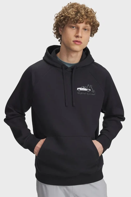 Чоловіче чорне худі UA Rival Fleece HBR Logo HD Under Armour XXL 6003955-001 - Фото 2 Чоловіче чорне худі UA Rival Fleece HBR Logo HD Under Armour XXL 6003955-001 - зображення 2