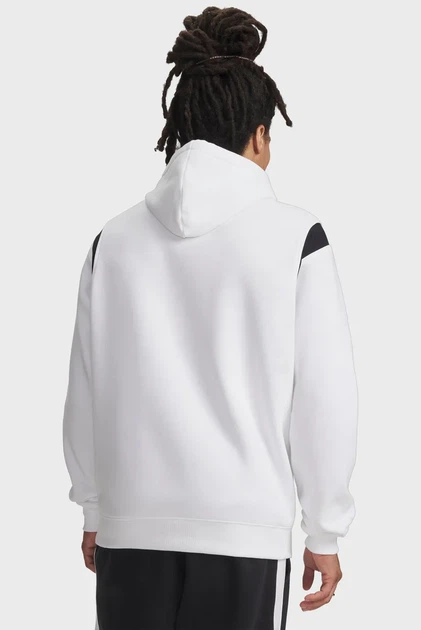 Чоловіче біле худі UA Rival Fleece Nov Hoodie Under Armour MD 6009353-100 - Фото 2 Чоловіче біле худі UA Rival Fleece Nov Hoodie Under Armour MD 6009353-100 - изображение 2