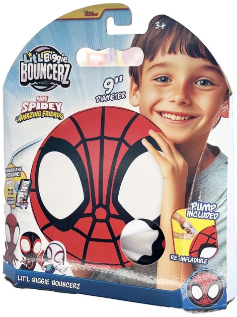 М'яч Eolo-Sport Lit'l Biggie Bouncerz Spiderman (6097017720711) - зображення 3