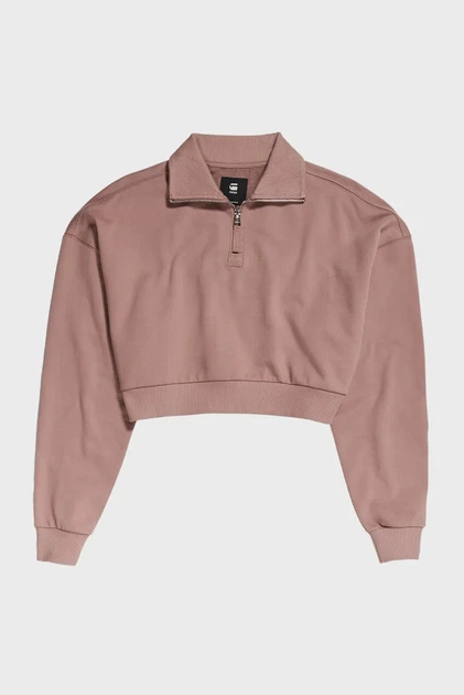 Жіноча рожева спортивна кофта Cropped zip loose sw G-Star M D23143,D278 - Фото 4 Жіноча рожева спортивна кофта Cropped zip loose sw G-Star M D23143,D278 - изображение 4
