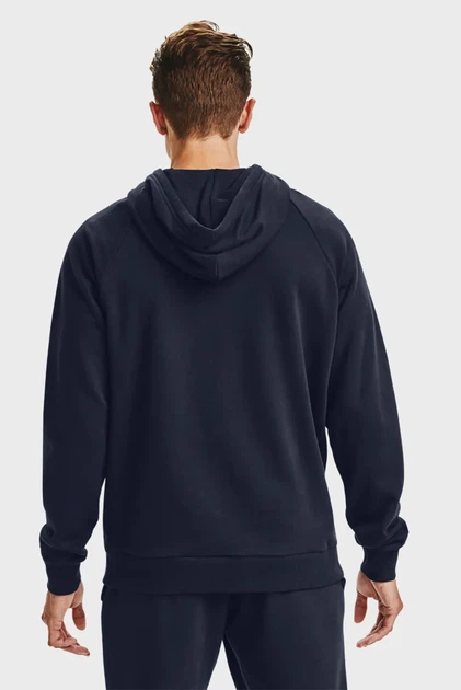 Чоловіче темно-синє худі UA Rival Fleece Big Logo HD Under Armour M 1357093-410 - изображение 3