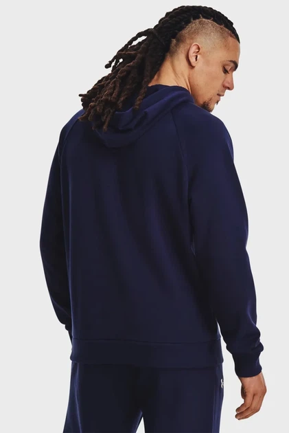 Чоловіче темно-синє худі UA Rival Fleece Logo HD Under Armour XL 1379758-410 - изображение 3