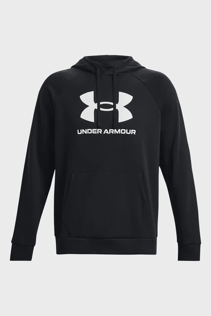 Чоловіче чорне худі UA Rival Fleece Logo HD Under Armour S 1379758-001 - изображение 5