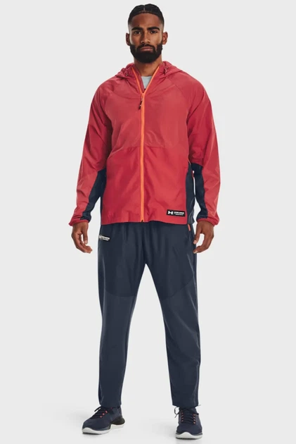 Чоловічі темно-сірі спортивні штани UA Rush Woven Pants Under Armour S 1377182-044 - Фото 2 Чоловічі темно-сірі спортивні штани UA Rush Woven Pants Under Armour S 1377182-044 - изображение 2