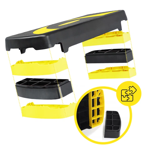 Степ-платформа 3-ступенчатая Cornix 78 х 29 х 10-20 см XR-0187 Black/Yellow - изображение 3