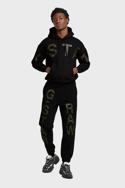 Чоловічі чорні спортивні штани Embro print loose G-Star L D25531,D733 - изображение 2